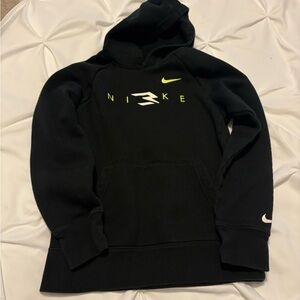 Nike Black Hoodie with Bright Yellow Detail